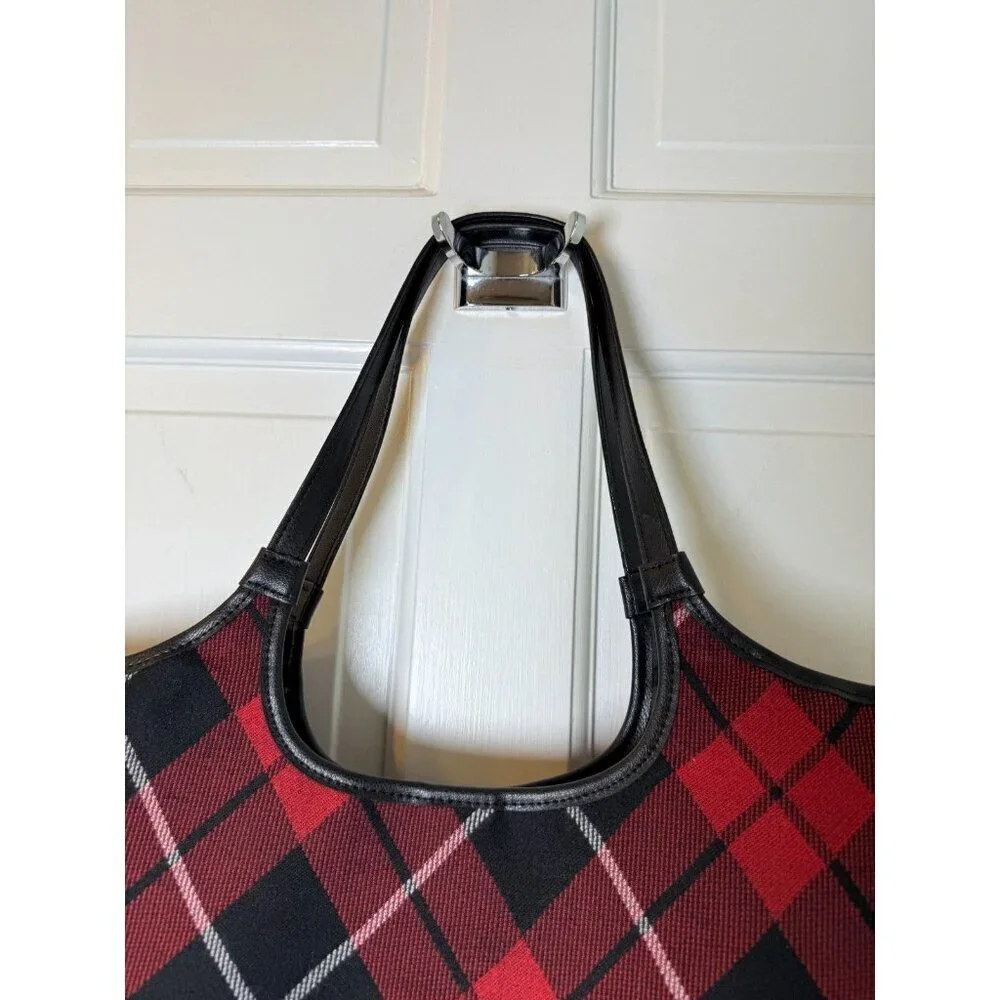Victoria’s Secret Red & Black Tartan Plaid Tote Bag - Retired EUC